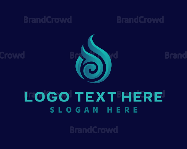 Fire Flame Swirl Logo