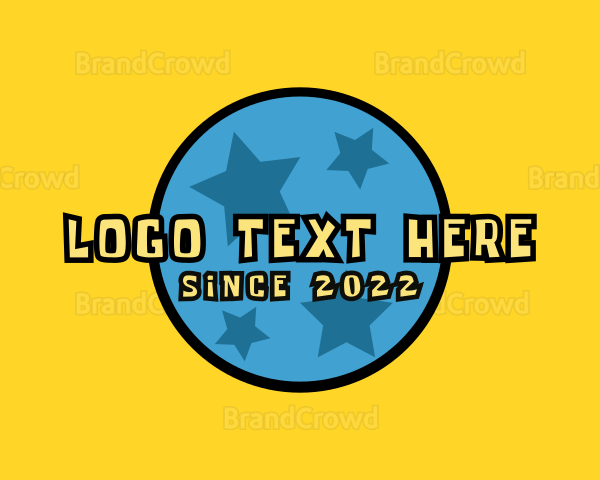 Kindergarten Ball Star Text Logo