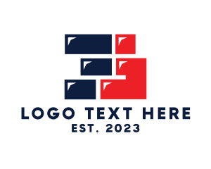 Three - Modern Brick Game Number 3 logo design