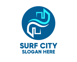 Blue Wave City logo design