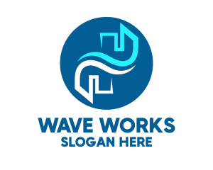 Blue Wave City logo design