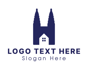 Religion - Blue House Church logo design
