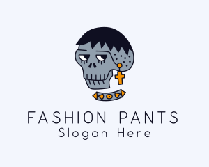 Skull Hipster Fashion logo design