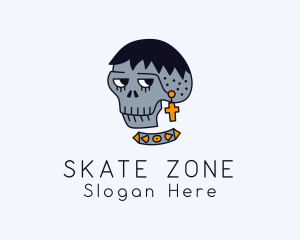Skate - Skull Hipster Fashion logo design