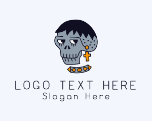Death - Skull Hipster Fashion logo design