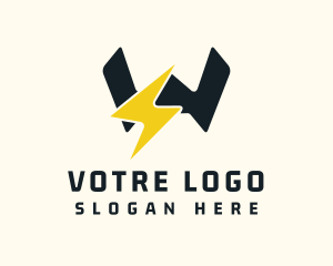 Charging - Electric Voltage Letter W logo design