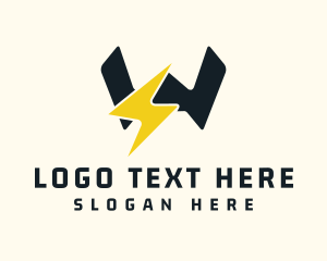 Battery - Electric Voltage Letter W logo design