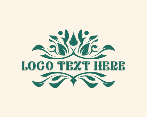 Stylish Leaf Garden Logo