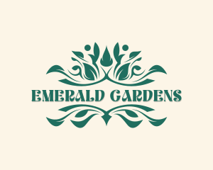 Stylish Leaf Garden logo design