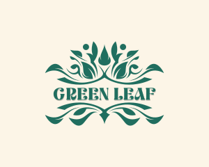 Stylish Leaf Garden logo design