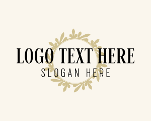 Wordmark - Elegant Floral Wreath logo design