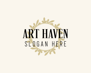 Elegant Floral Wreath logo design