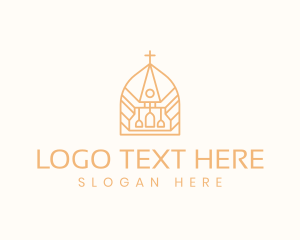 Mass - Temple Church Cross logo design