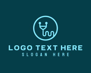 Teal - Letter Y Medical Stethoscope logo design