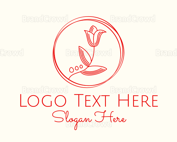 Minimalist Tulip Badge Logo