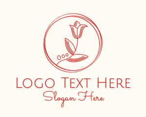 Decorative - Minimalist Tulip Badge logo design
