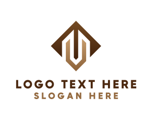 Initial - Modern Diamond Letter MV logo design