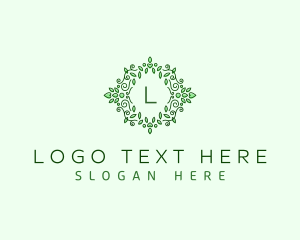 Vegan - Organic Floral Leaves logo design