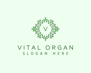 Organic Floral Leaves  logo design