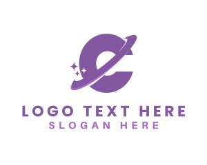 Purple - Planet Orbit Letter C logo design