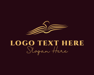 Library - Gold  Book Eagle logo design