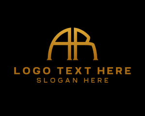 Gold - Startup Company Letter AR logo design