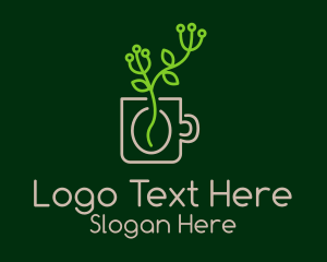 Coffee Farmer - Minimalist Coffee Plant logo design