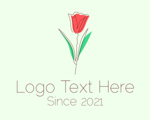 Candle - Rosebud Flower Emblem logo design