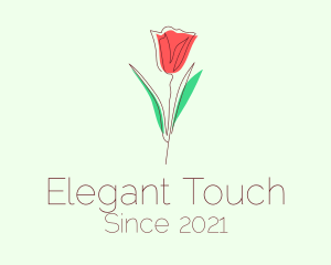 Delicate - Rosebud Flower Emblem logo design