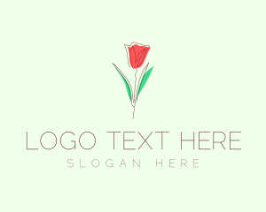 Delicate - Rosebud Rose Flower logo design