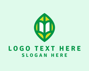 Sustainability - Green Leaf Book logo design