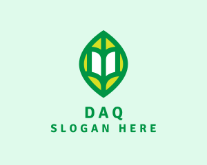 Natural - Green Leaf Book logo design