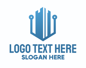 Web Hosting - Tech Business Building logo design