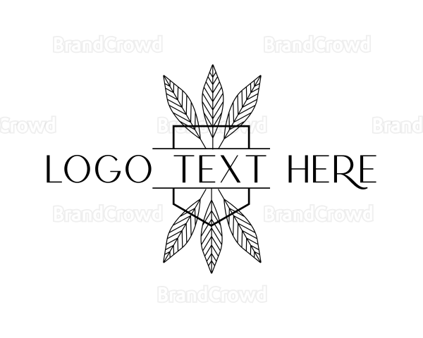 Simple Leaf Line Art Logo
