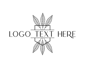 Native - Simple Leaf Line Art logo design