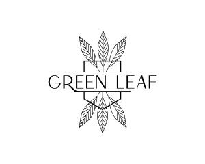 Simple Leaf Line Art logo design