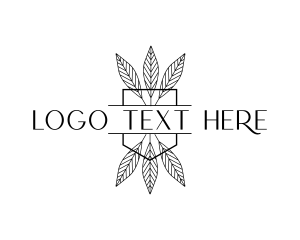 Line Art - Simple Leaf Line Art logo design