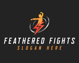 Human Lightning Power logo design