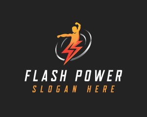 Human Lightning Power logo design