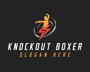 Boxer - Human Lightning Power logo design