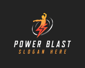 Human Lightning Power logo design