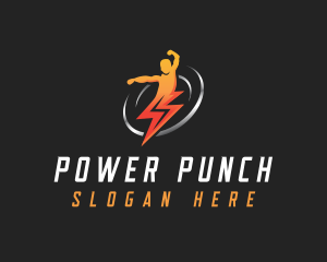 Human Lightning Power logo design