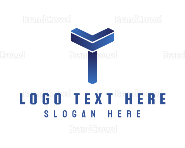 Modern Shape T Logo