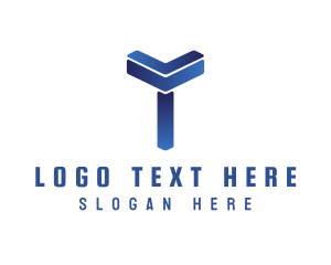 Intial - Modern Shape T logo design