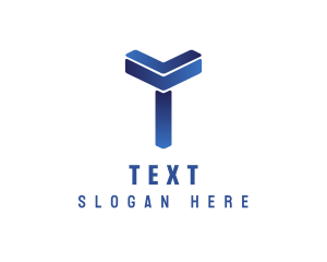 Modern Shape T logo design