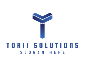 Modern Shape T logo design