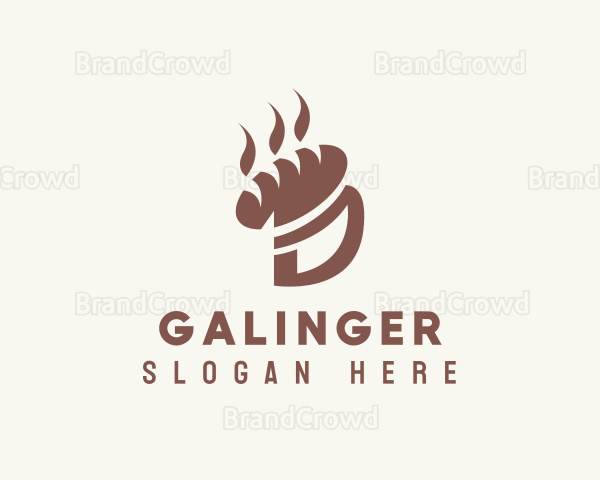 Brown Bread Letter D Logo