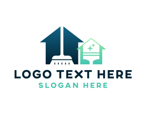 Cleaning Services - House Broom Squeegee Cleaning logo design