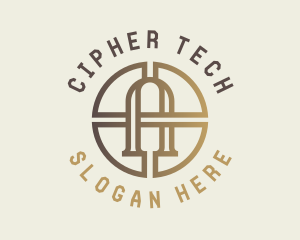 Cryptography - Coin Blockchain Letter A logo design