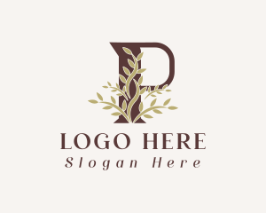 Dermatology - Leaf Skincare Letter P logo design